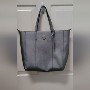 Joy Mangano Metallic Leather Tote-used once, lots of pockets. Great Condition